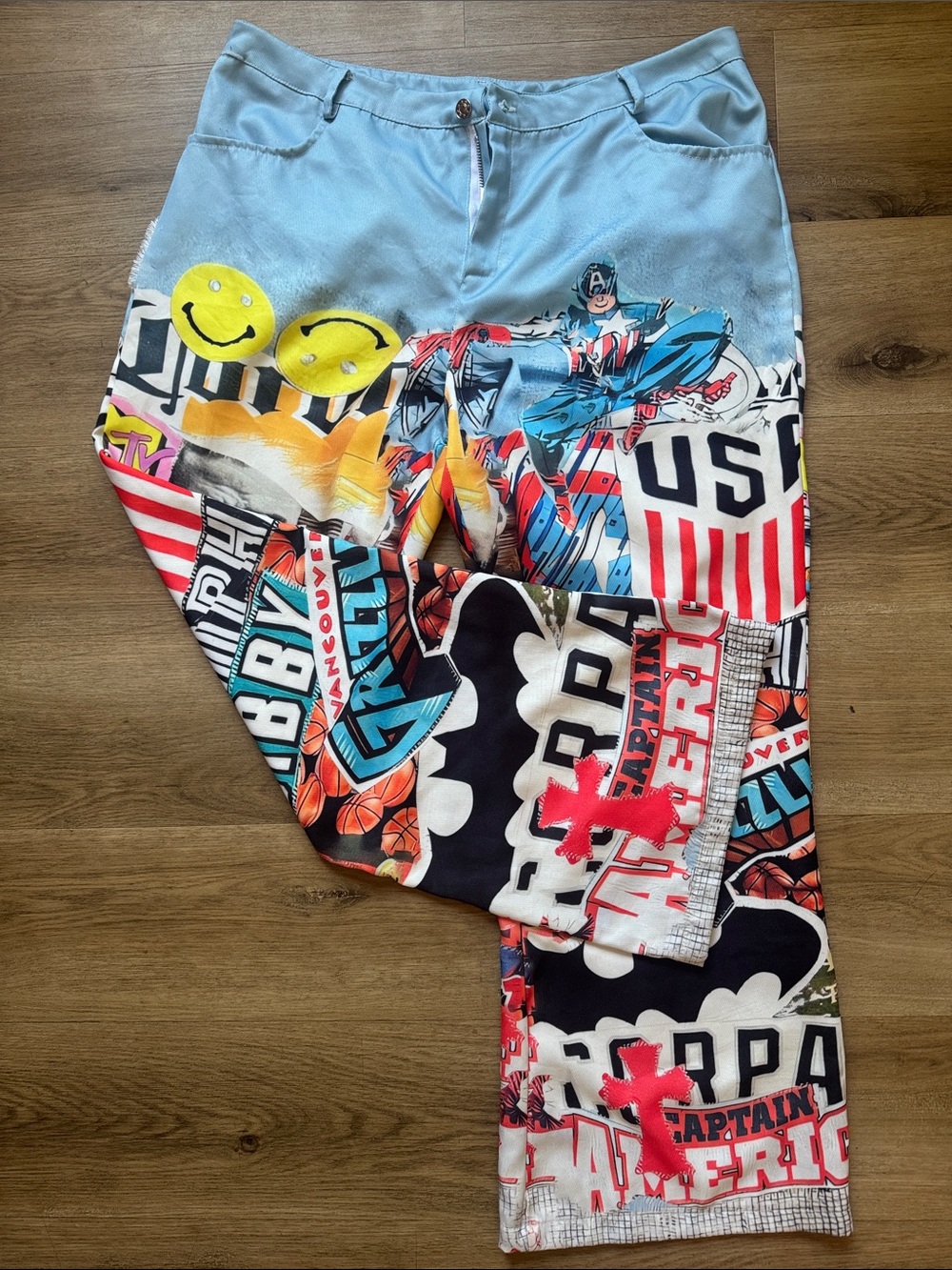 Retro Pop Art All Over Print Streetwear Pants Vancouver Grizzlies Batman MTV